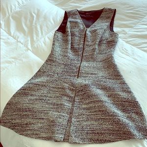 Heather Navy Knitted Dress By Theory. Center zip.